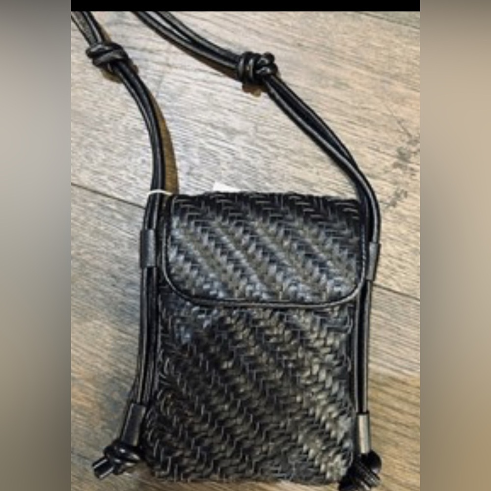 Black Woven Crossbody Bag